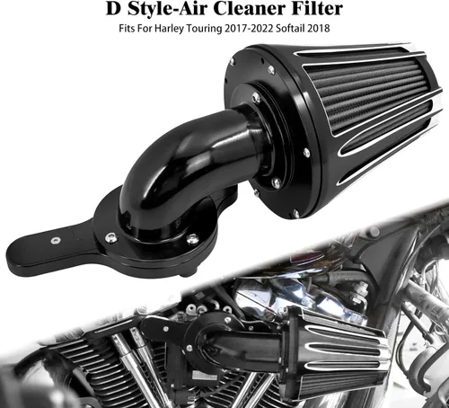 Miniatura 2 de Filtro Limpiador de Aire para Motocicleta CNC Kit de 90° Cara Adelante Compatible con Harley Softail Touring Trike Sportster XL Dyna
