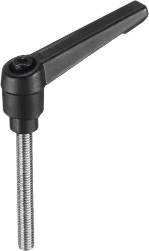 Miniatura 9 de uxcell Manija de palanca de sujeción ajustable M5 x 0.787 in óxido negro métrico acero al carbono macho roscado perillas de mano con botón