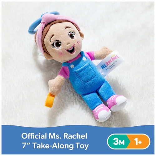 Miniatura 2 de Ms. Rachel Juguete sensorial oficial para llevar, columpio y cochecito de bebé, juguetes de dentición con sonajero y clip, juguetes para niños