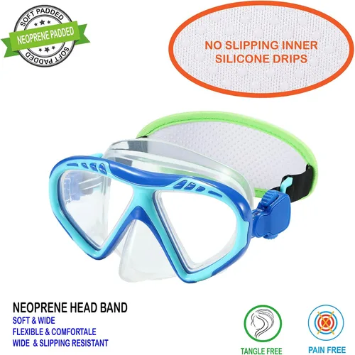 Miniatura 3 de Gafas de natación para niños, cubierta de nariz, gafas para niños sin tirones de pelo,Máscara de natación para niños antiniebla 1 unidad: tiburón