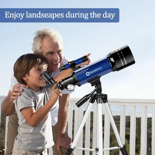 Miniatura 6 de Telescopio para niños y adultos, 2.756 in de apertura 14.173 in (15X-150X) telescopio para principiantes de astronomía, telescopios de viaje