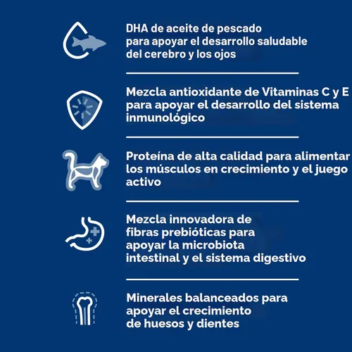 Miniatura 4 de Hill's Science Diet Kitten, Nutrición Premium para Gatito, Comida Seca para Gatos, Receta de Pollo, Bolsa de 7 lb White