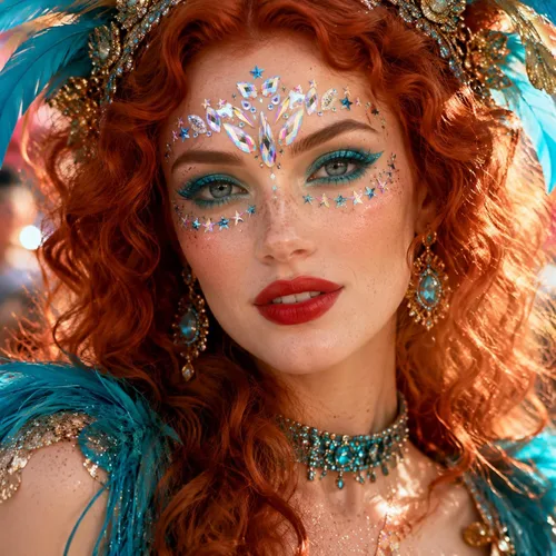 Miniatura 2 de 6 juegos de joyas de cara de sirena con diamantes de imitación para pegar en Halloween, cosplay, fiesta, carnaval, festival, cristales, tatuajes