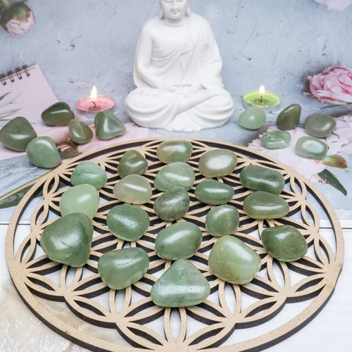 Miniatura 3 de Crocon 1LB Jade Verde piedras rodadas y cristales a granel 2000+ quilates kit de cristales naturales para curación de Reiki, piedras pulidas