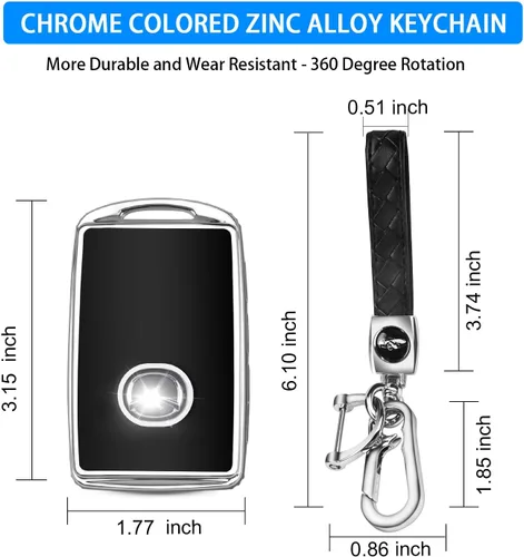 Miniatura 3 de QBUC Funda para llavero Mazda, compatible con Mazda 3, Mazda 6, Mazda 3 Hatchback, Mazda CX5, CX9, CX30 2020-2023 (negro)