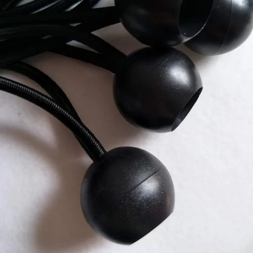 Miniatura 5 de Cuerdas elásticas de bola, 50 paquetes, cordones de amarre negros de 4 pulgadas para lona, refugio de toldo, tubo de pared, resistente a los rayos UV