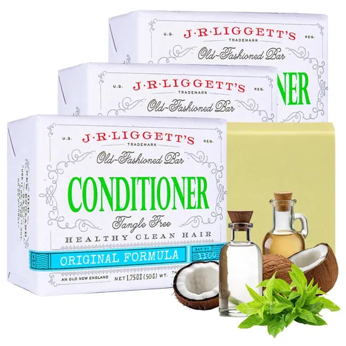 J·R·LIGGETT'S Barra acondicionadora – Fórmula original, acondicionador para cabello totalmente natural con aceite de coco y manteca de cacao, sin