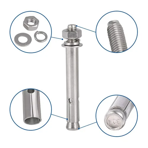 Miniatura 3 de 5 piezas de pernos de expansión de acero inoxidable 304 M6 x 1.969 in 304, tornillo de expansión hexagonal externo, anclaje de manguera, cubierta