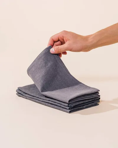 Miniatura 2 de Caldo Servilletas de lino – Rústicas – Tela suave y duradera – Lavable y reutilizable – Paquete de 4 – 20 x 20 pulgadas (pizarra)