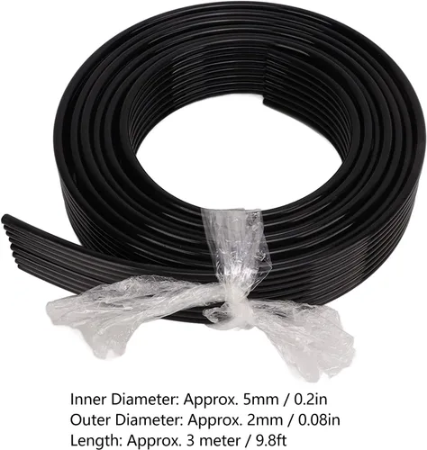 Miniatura 2 de Tubo de tinta de 8 líneas Tubo de tinta flexible de reemplazo de 9.8 ft OD 0.197 in ID 0.118 in manguera de tinta de impresora (negro)
