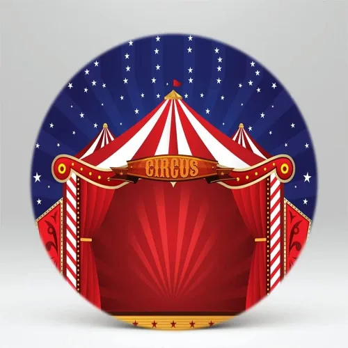 Miniatura 3 de Carpa de circo redonda de 6 x 6 pies para carnaval, fiesta de cumpleaños, suministros para fotografía de fondo, aniversario, banquete, baby shower