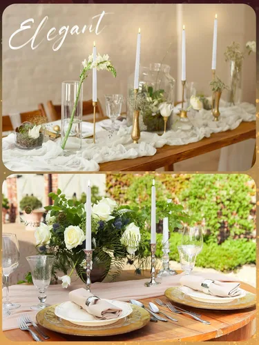 Miniatura 7 de Treela 36 velas cónicas sin llama de 11 pulgadas parpadeantes LED falsas, funciona con pilas, velas falsas eléctricas para Navidad, Halloween, Blanco