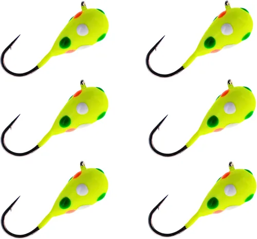 Miniatura 38 de Reaction Tackle Plantillas de pesca en hielo de tungsteno - Plantilla súper sensible en forma de lágrima para panfish, crappie, lucioperca, perca