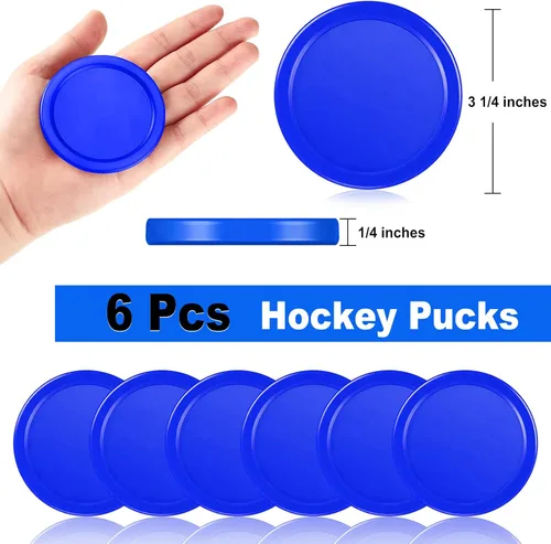 Miniatura 2 de Coopay 3 1/4 Inches Air Hockey Pucks 6 Pack Full Size Heavy Replacement Pucks for Game Tables Equipment Accessories Azul
