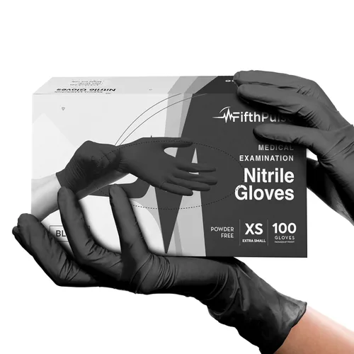 Guantes desechables de nitrilo negro, talla XS, 100 unidades, guantes de goma sin látex sin polvo para cocinar, barbacoa, manipulación de alimentos,