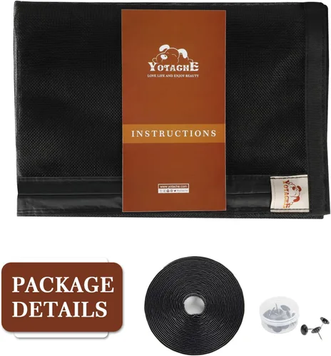 Miniatura 8 de Yotache - Puerta mosquitera magnética estrecha para puerta de 26 x 78 pulgadas, tamaño de malla de 28 x 79 pulgadas, malla de fibra de vidrio Negro