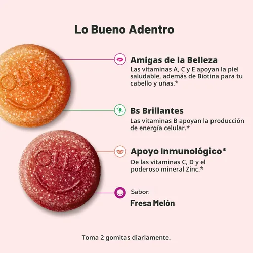 Miniatura 2 de OLLY Teen Girl Multi Gummy, piel saludable y apoyo inmunológico*, vitaminas esenciales, biotina, zinc, multivitamínico masticable, sabor a melón