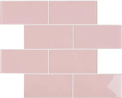 Miniatura 13 de Azulejos de cristal para despegar y pegar, loseta en muro de vidrio verde para pared de cocina y baño (5 hojas, 5 pies cuadrados)