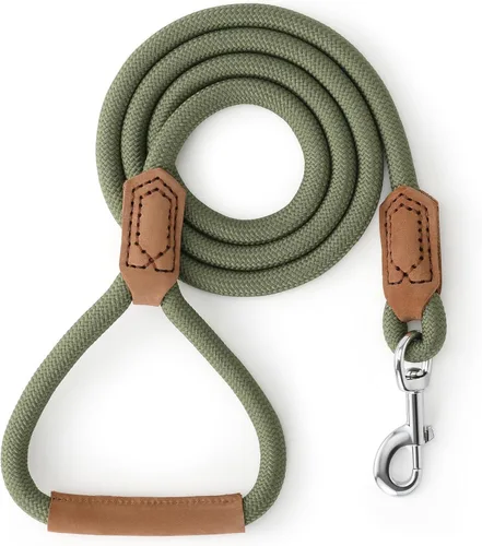 Miniatura 22 de Mile High Life Correa para perro de cuero premium Correa de cuerda resistente Asa de cuero Cierre fuerte de aleación de zinc Perros Mango