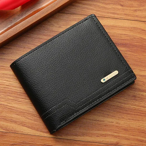 Miniatura 23 de Cartera delgada para hombre con monedero, cartera minimalista con cremallera, carteras plegables para hombre con tarjetero de crédito, cartera