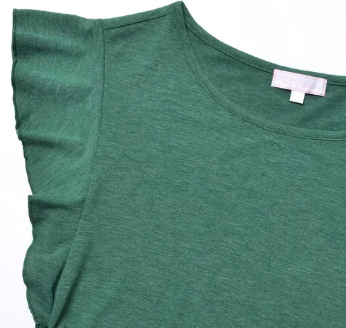 Miniatura 3 de Bhome Blusa de maternidad con mangas cortas voladoras para embarazadas, blusa casual para embarazadas, túnica de embarazo