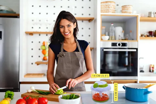 Miniatura 9 de Picador Brieftons Quickpull. Picador de alimentos: poderoso cortavegetales/picadora/licuadora manual para trocear frutas, verduras, frutos secos