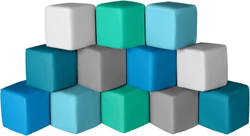 Miniatura 9 de Bloques de construcción de espuma para niños: 12 piezas de bloques de espuma de colores de piel sintética, juguetes de construcción para niños