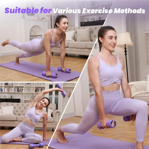 Miniatura 6 de Zempox Adjustable Dumbbell Set of 2, 4 in 1 Hand Weights for Women at Home, 5 lb Weights Dumbbells set of 2, Each 2lb 3lb 4lb 5lb with TPU Soft