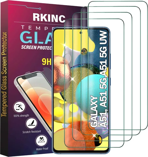 Miniatura 13 de RKINC Protector de pantalla [paquete de 4] para Samsung Galaxy A12 / Galaxy A02S / A12 Nacho, protector de pantalla de vidrio templado, 0.013 in