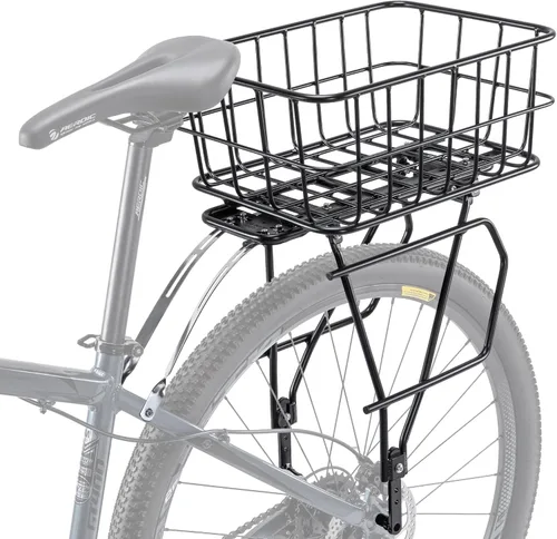 Miniatura 9 de CXWXC Portaequipajes trasero para bicicleta con canasta - Portaequipajes de carga para bicicleta para montaje de freno de disco/freno sin disco