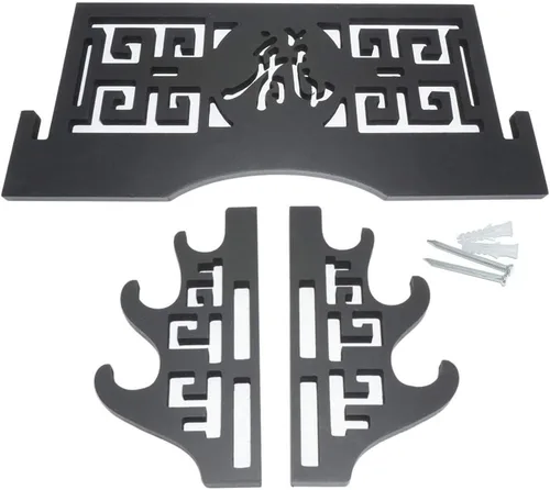 Miniatura 3 de Estante para colgar en la pared Katana Exhibition Rack Retro Hollow Tallado Espada Soporte Percha - Dragón