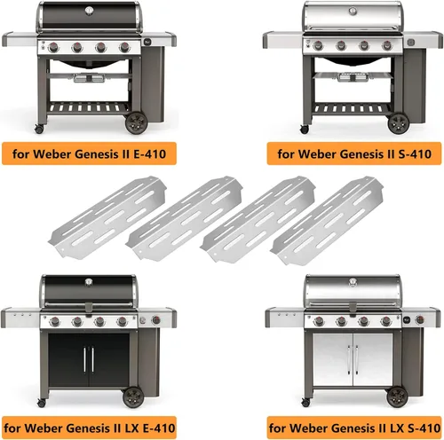 Miniatura 5 de GasSaf Deflectores de calor 304 para Weber Genesis II 410, placas de calor de 12.5 pulgadas para Weber GS4 Genesis II/LX 400 Series, Genesis II