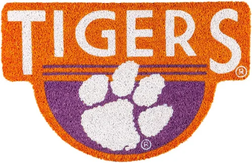 Team Sports America Tapete con licencia oficial de la NCAA Fan Gear de Clemson University, tapete de fibra de coco con forma de fibra de coco,