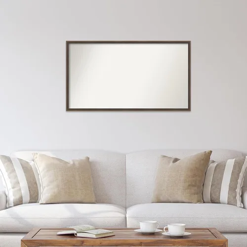 Miniatura 4 de Amanti Art Brown Bathroom Mirror for Over Sink, 23x41 Custom Made Hardwood Wedge Mocha Rectangle Vanity Mirror, Large Modern Wood Frame, Hangs