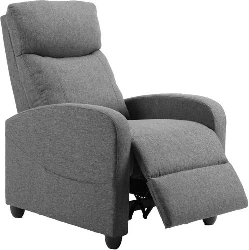 Sweetcrispy Silla reclinable de tela; sofá reclinable sin masaje, asiento para cine en casa con soporte lumbar, reclinable ajustable con respaldo,