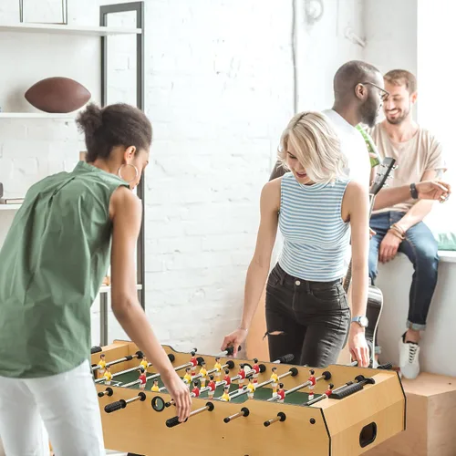 Miniatura 9 de GAOMON Mesa de futbolín plegable de 48 pulgadas, juego de mesa de fútbol para niños y adultos, fútbol de mesa de arcade para el hogar, sala