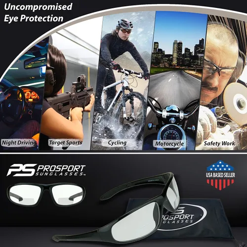 Miniatura 4 de proSPORT Lentes de seguridad bifocales con lente transparente Z87 con lectores para hombres y mujeres