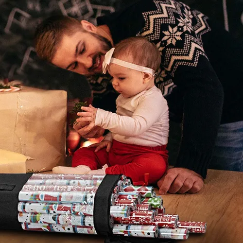 Miniatura 4 de ProPik Bolsa organizadora de almacenamiento de papel de regalo, almacena hasta 24 rollos de 40 pulgadas, bolsa transparente de poliéster resistente