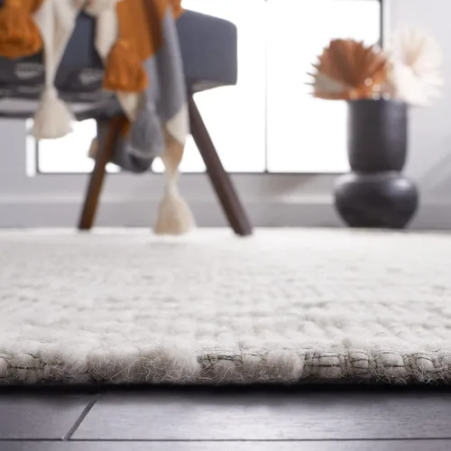 Miniatura 5 de SAFAVIEH Marbella Collection - Alfombra de pasillo de 2 pies 3 pulgadas x 8 pies, color marfil, hecha a mano, de lana con flecos, ideal para zonas