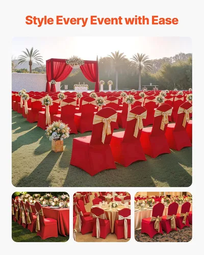Miniatura 51 de VEVOR 150 fundas blancas para sillas de poliéster y elastano, fundas elásticas para bodas, fiestas, comedor, banquetes, sin pinzas, 150