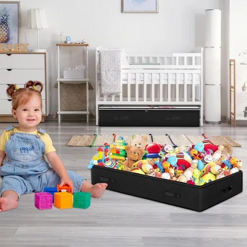 Miniatura 6 de BiCINE Contenedores de almacenamiento para debajo de la cama, paquete de 2 organizadores plegables de armario y contenedores de almacenamiento