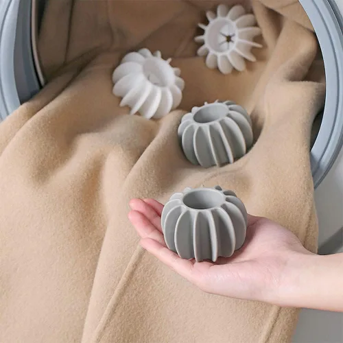 Miniatura 2 de Bolas mágicas reutilizables para lavandería, 5/10 bolas de lavandería libres de enredos para lavadoras, bolas de silicona para secadora, bolas