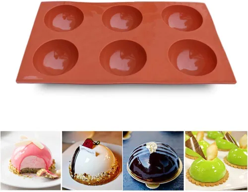 Miniatura 2 de homEdge Molde de silicona grande de 6 cavidades, 3 paquetes de moldes para hornear para hacer bombas de chocolate caliente, pasteles, gelatina
