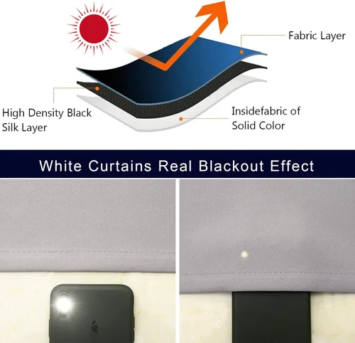 Miniatura 7 de Pickluc Cortinas opacas de 63 pulgadas de largo, 2 paneles de cortinas opacas para dormitorio o sala de estar, pestaña trasera y bolsillo para Negro