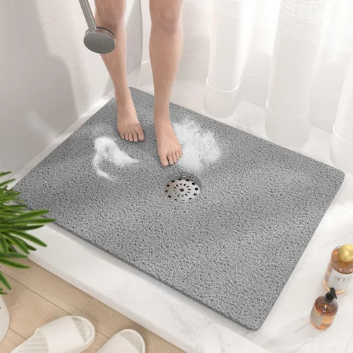 Miniatura 30 de HITSLAM - Tapete cuadrado para ducha, de 24 x 24 pulgadas, tapete de baño antideslizante para bañera, tapetes de baño de alcachofa de PVC suave