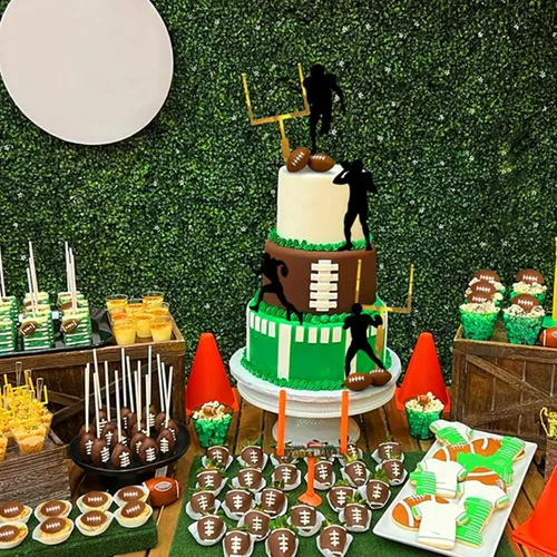 Miniatura 8 de 24 piezas de decoración de pasteles de fútbol para jugadores de pelota de rugby para fiesta de cumpleaños temática de fútbol, suministros de fiesta