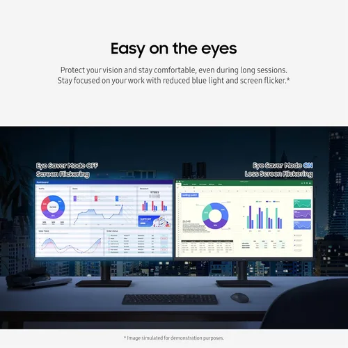 Miniatura 7 de Samsung Monitor de negocios sin bordes de 22 pulgadas (S40GD) con panel IPS, frecuencia de actualización de 100 Hz, modo de ahorro de ojos, diseño