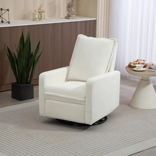 Miniatura 2 de Mecedora giratoria de 360° para cuarto de bebé, silla reclinable para cuarto de bebé, silla mecedora giratoria manual con respaldo alto, sillón