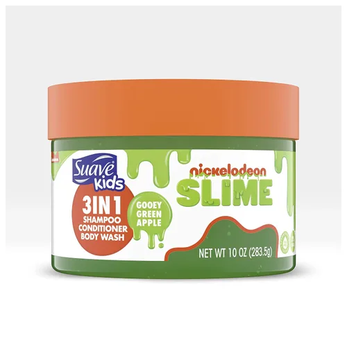 Miniatura 5 de Suave Champú para niños, acondicionador, gel de baño 3 en 1 para facilitar la limpieza de manzana verde pegajosa, sin desgarros, 10 onzas