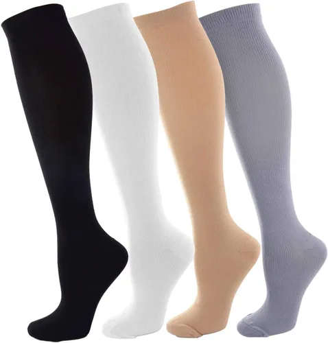 Miniatura 22 de NOVAYARD Calcetines de compresión para hombres y mujeres graduados 15-20 mmHg (4 pares)